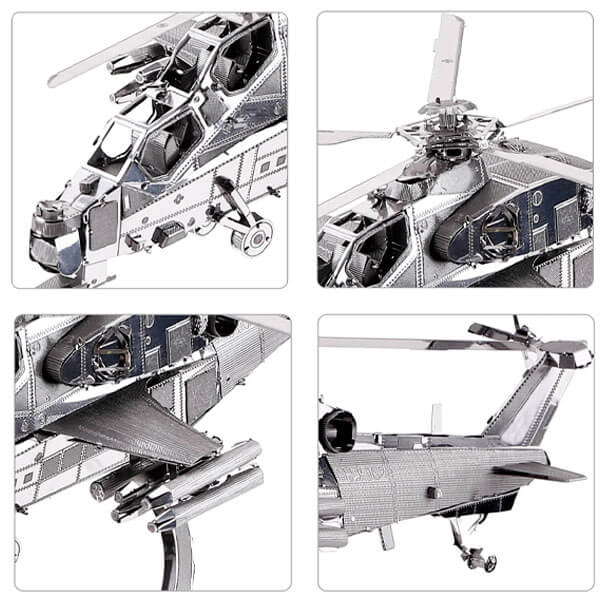 WUSHI 10 HELICOPTER HP048-S PUZZLE 3D METAL